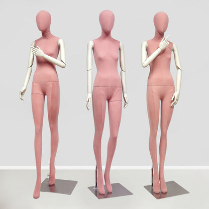 JELIMATE Pink Suede Female Mannequin - Bridal Boutique Wedding Dress Display