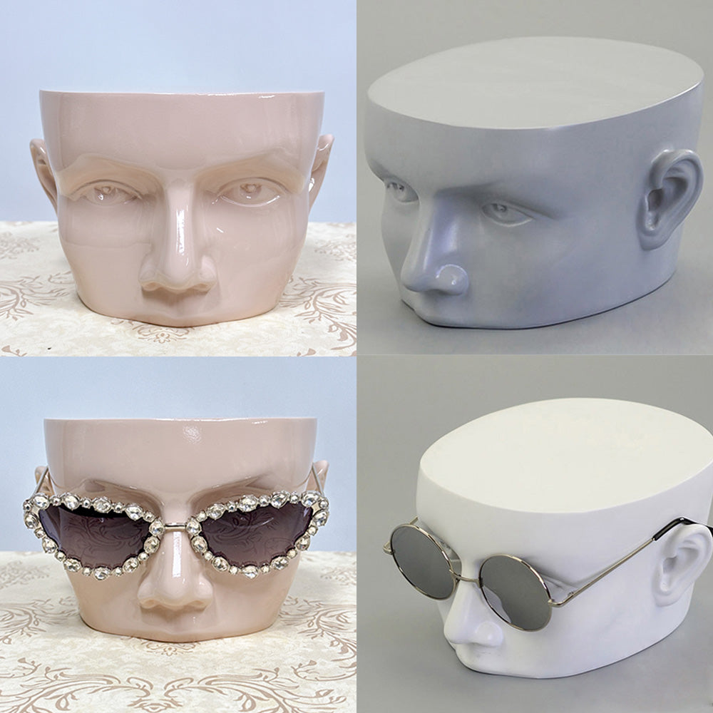 Jelimate Boutique Store Male Mannequin Head Stand,Shop Window Sunglasses Display Head Model,Colorful Men Eyeglass Mannequin Head Display Dress Form