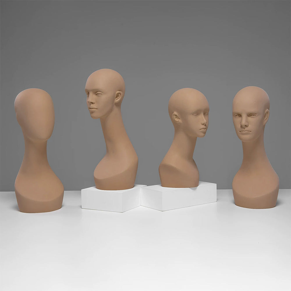 JELIMATE Mannequin Head for Wigs Hats Scarves, Male Female Fiberglass Wig Display Head