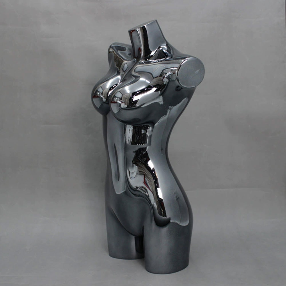 Jelimate Fashion Lingerie Store Female Half Body Mannequin Bust Form,Electroplated Underwear Mannequin Torso Stand,Lingerie Bikini Bra Display Dress Form