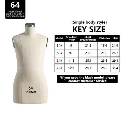 JELIMATE Professional Childrens Adjustable Dress Form (Pin-Insertable & Flocked)