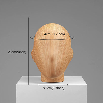 Wood Grain Mannequin Head Display Stand - Tabletop Hat Wig Holder for Retail Stores & Closet Organization