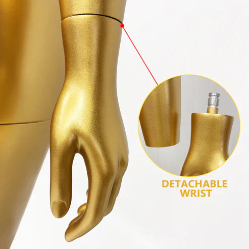 JELIMATE Gold Female Full Body Mannequin for Lingerie, Wigs & Complete Outfits