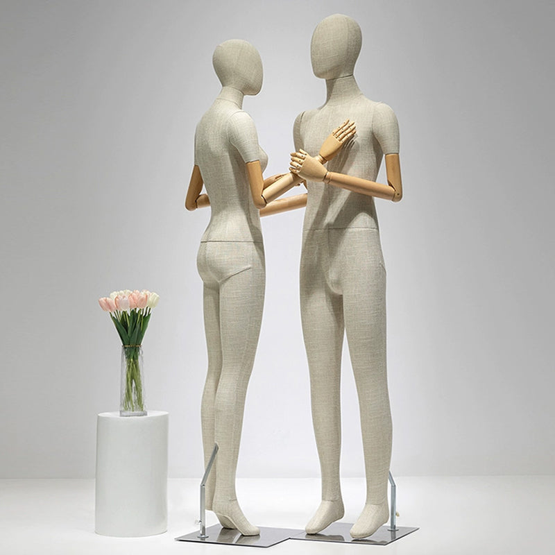 Luxury Grey Bamboo Linen Mannequin | Male & Female Full Body Display Model
