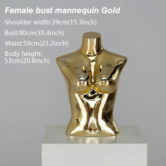 Electroplated Lingerie Mannequin - Female Torso & Hip Display for Boutique Retail