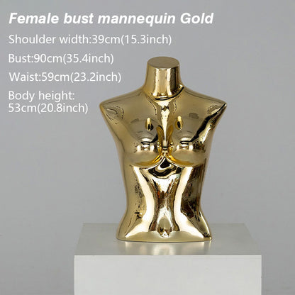 Electroplated Lingerie Mannequin - Female Torso & Hip Display for Boutique Retail