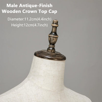 JELIMATE Wooden Mannequin Head Cap | Antique & Flat Top Cover for Display Dress Forms