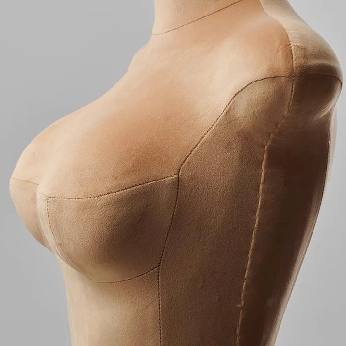 JELIMATE Plus Size Female Mannequin Half Body Dress Form | Suede Fabric Curvy Display Torso for Clothing Boutique