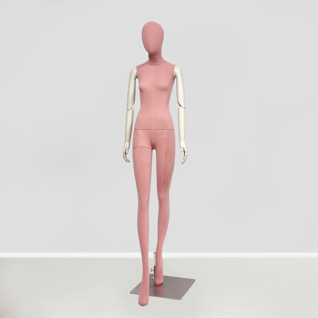 JELIMATE Pink Suede Female Mannequin - Bridal Boutique Wedding Dress Display
