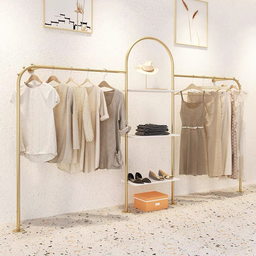 Jelimate 200cm Gold Arch Clothing Display Rack | Boutique Garment Stand