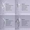 Jelimate Female Yoga Mannequin Full Body Dress Form,White Yoga Sport Mannequin Women Display Model,Fiberglass Mannequins for Athletic Model,Sportwear Display Mannequin for Clothes Display Stand