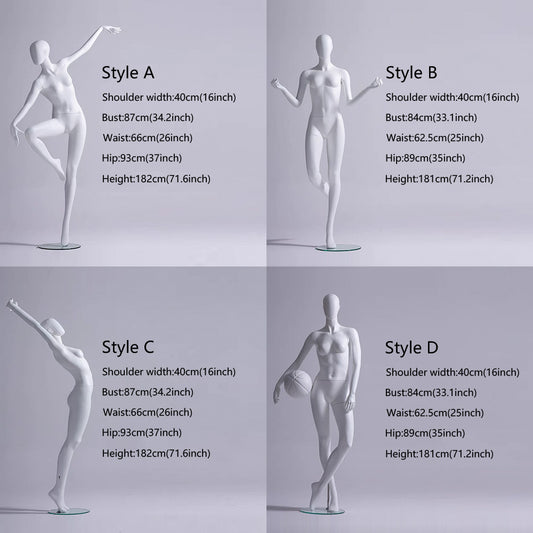 Jelimate Female Yoga Mannequin Full Body Dress Form,White Yoga Sport Mannequin Women Display Model,Fiberglass Mannequins for Athletic Model,Sportwear Display Mannequin for Clothes Display Stand