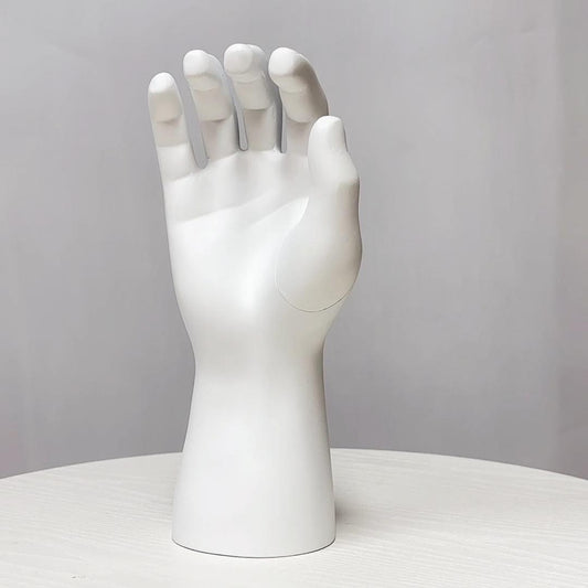 Male Hand Left Right Manikin Hand Model Gloves Rings Display Stand Holder Jewlery Organizer, White