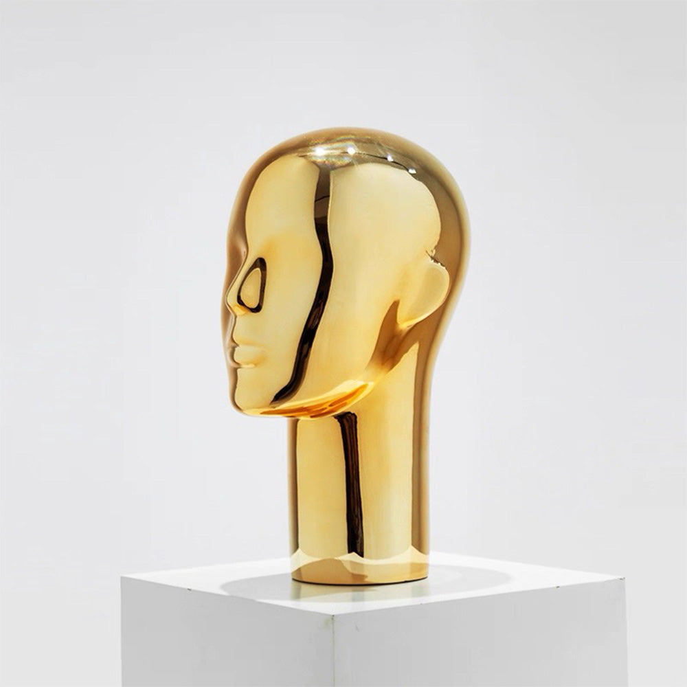 Premium Electroplated Mannequin Head Display Stand - Luxury Wig Hat Glasses Jewelry Holder