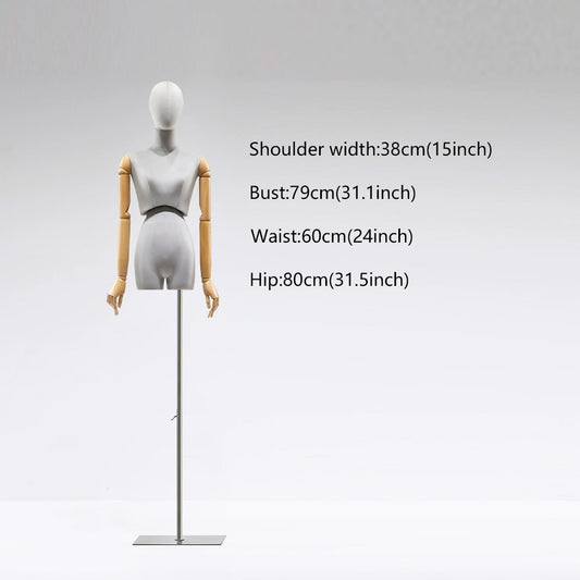 Torso de maniquí femenino de terciopelo de alta calidad de Jelimate, maniquí con cintura torcida envuelto en tela, forma de vestido ajustable, modelo de exhibición de ropa para escaparate