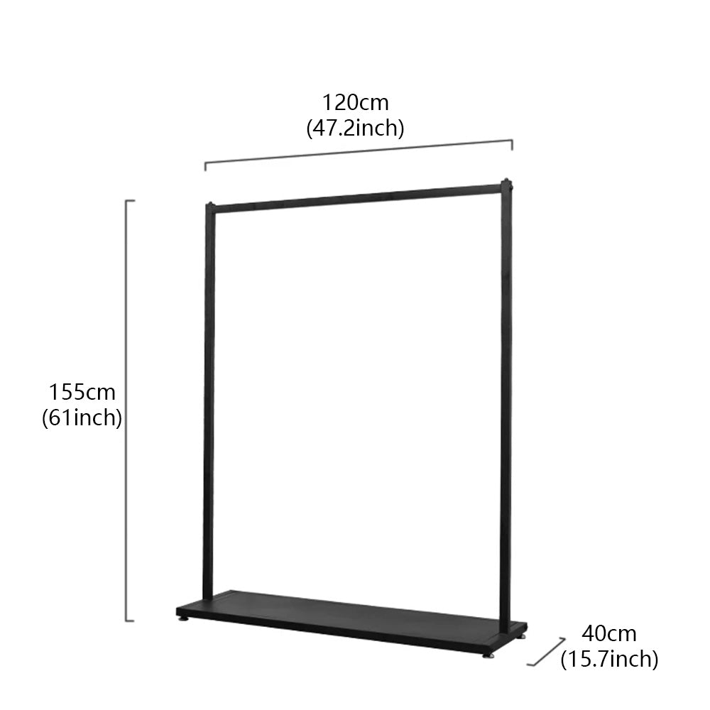 JELIMATE Black Floor-Standing Clothing Display Rack for Retail Store & Home Closet