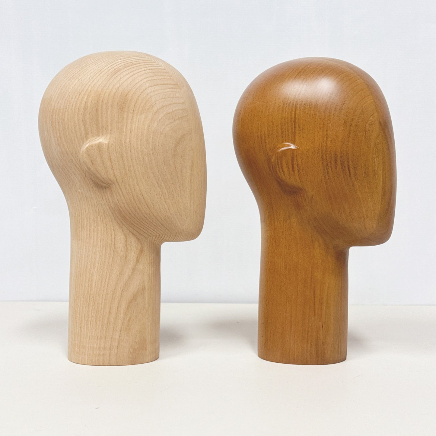JELIMATE Wooden Mannequin Head Male – Solid Wood Hat Wig Glasses Display Stand