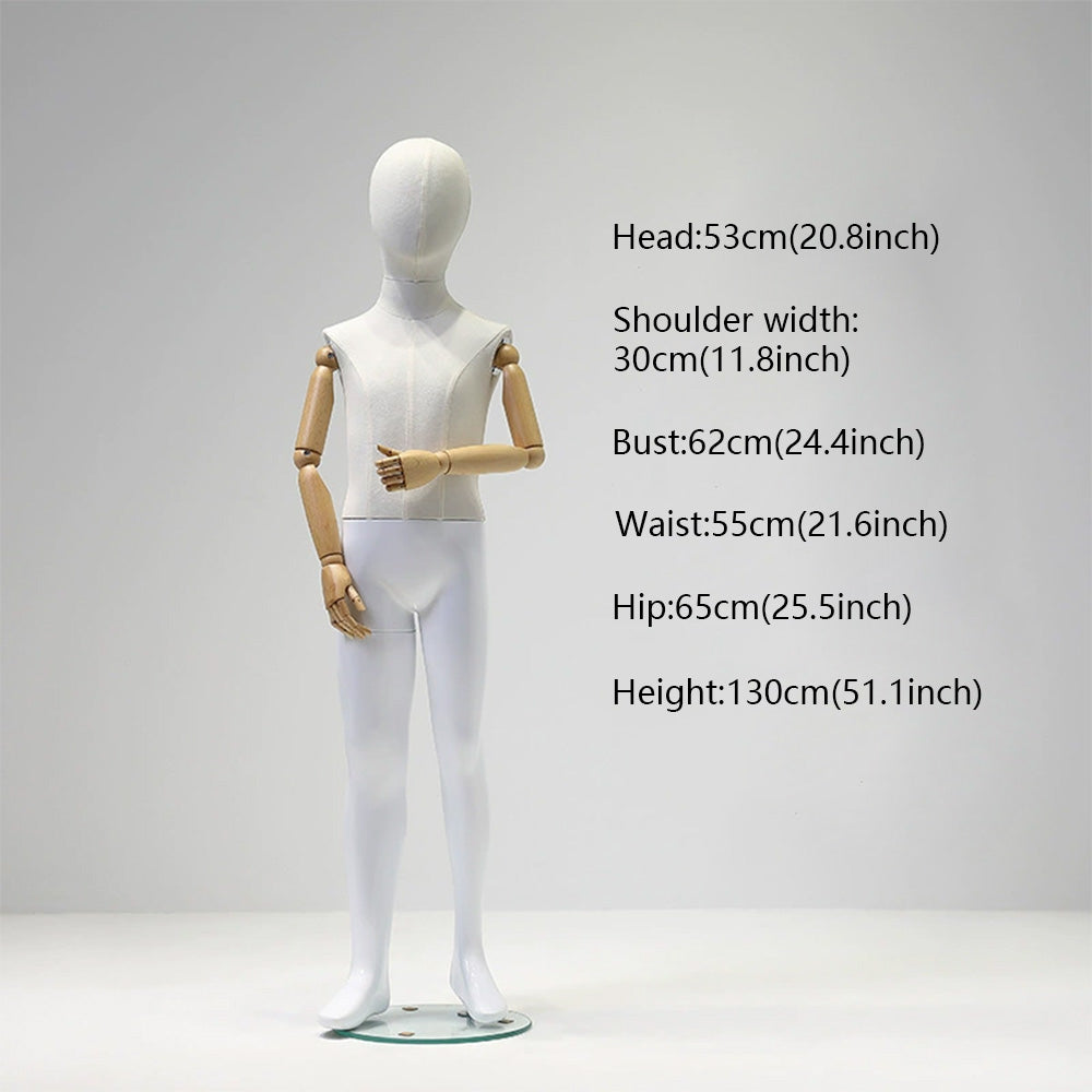 JELIMATE linen Kids Full Body Mannequin Child Dress Form for Clothing Store Window Display