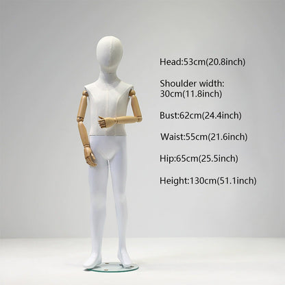 JELIMATE linen Kids Full Body Mannequin Child Dress Form for Clothing Store Window Display