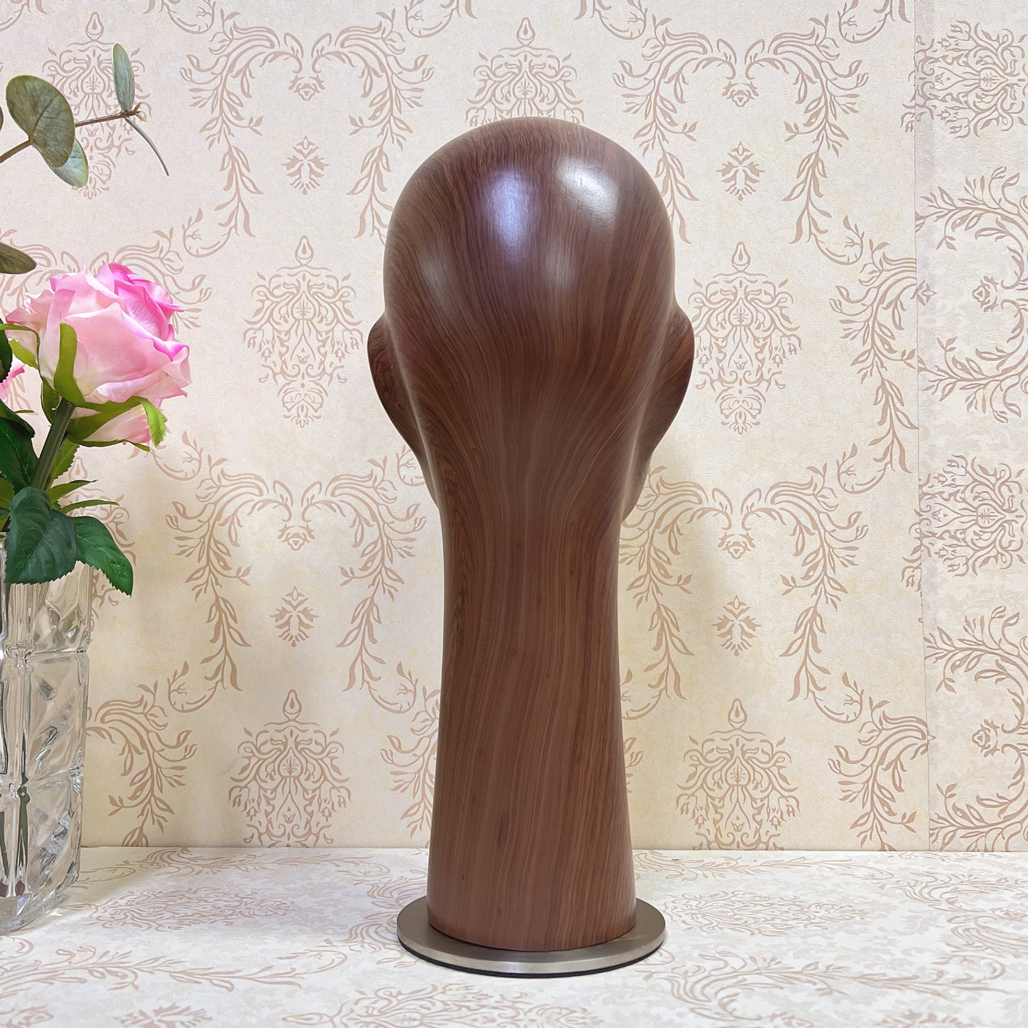 Jelimate Water Transfer Wooden Head Effect Fiberglass Mannequin Head Display,Hat Mannequin Head Dress Form,Sunglasses Headband Display Head Model Props