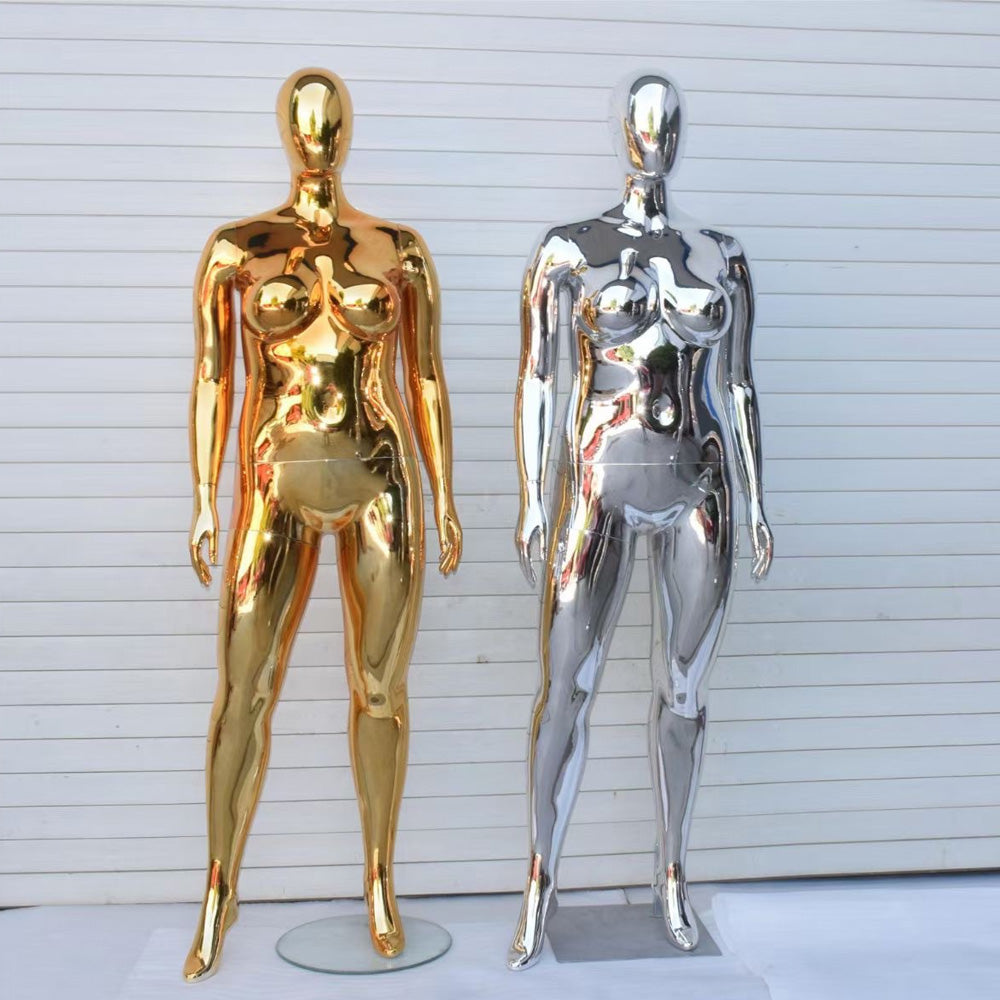 Fat Female Mannequin - Plus Size Full Body modle | Electroplated Gold Silver Curvy Mannequin for Sale