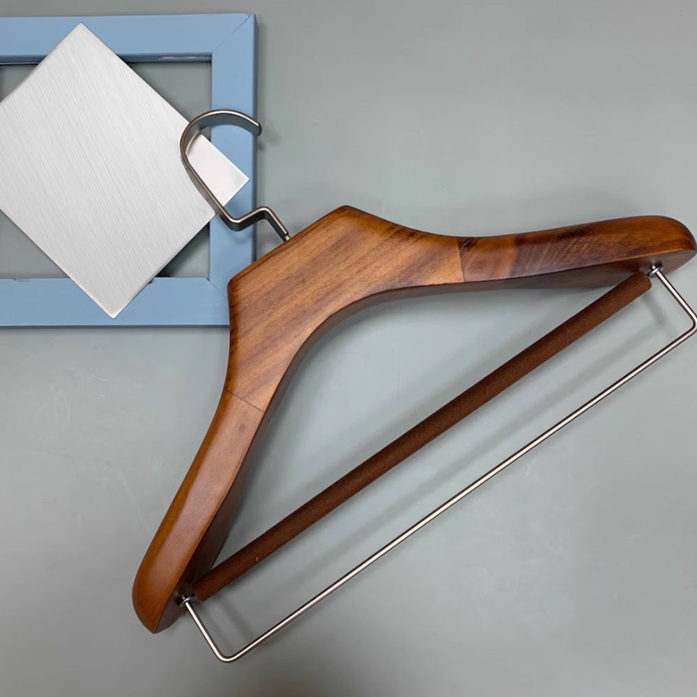 Jelimate Wide Shoulder Solid Wood Hangers Strong Wooden Hangers for Mens and Womens Wear