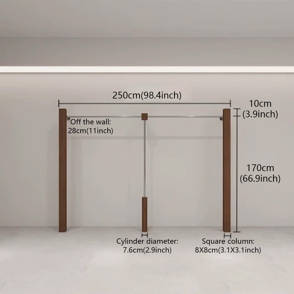 JELIMATE Walnut Clothing Display Rack for Boutique Retail Store Showroom Floor Standing