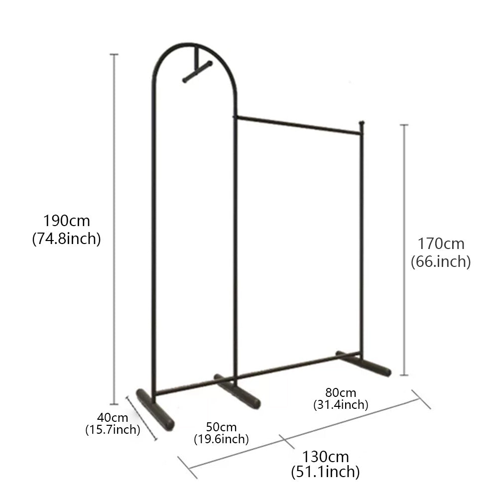 JELIMATE Arched Clothing Rack 66" Floor Standing Boutique Garment Display Stand