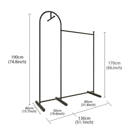 JELIMATE Arched Clothing Rack 66" Floor Standing Boutique Garment Display Stand