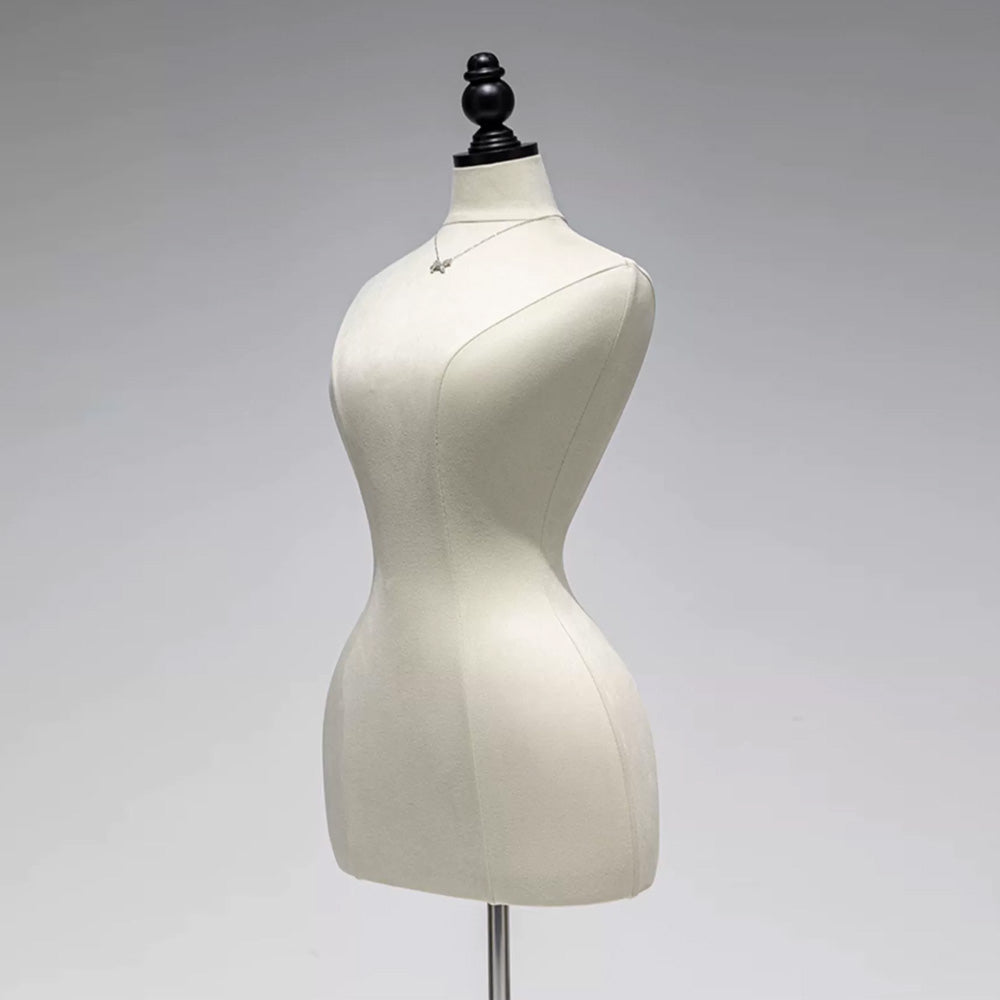 Jelimate High End Bridal Store Wedding Dress Special Mannequin Torso Female,Headless Grey Beige Velvet Dress Form,Women Store Clothing Display Model