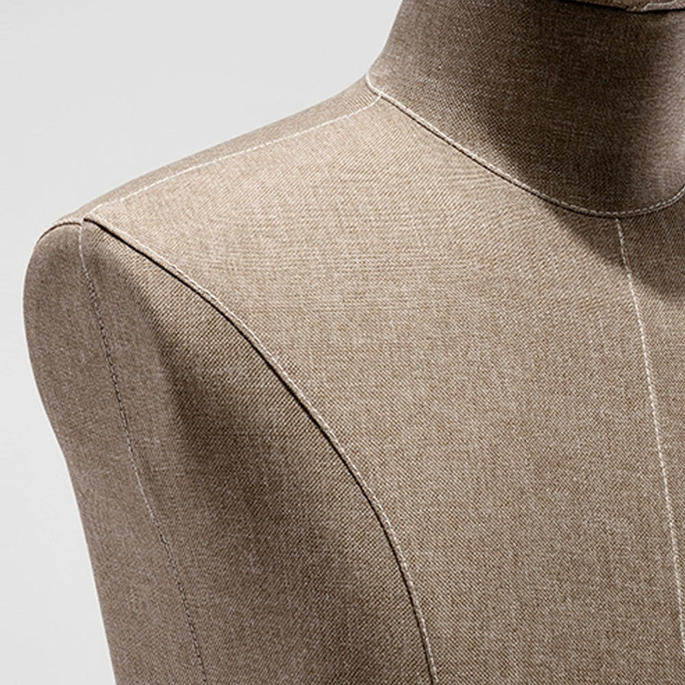 Jelimate Half Body Male Mannequin Torso with Wooden Arms & Head | Coffee Gray Black