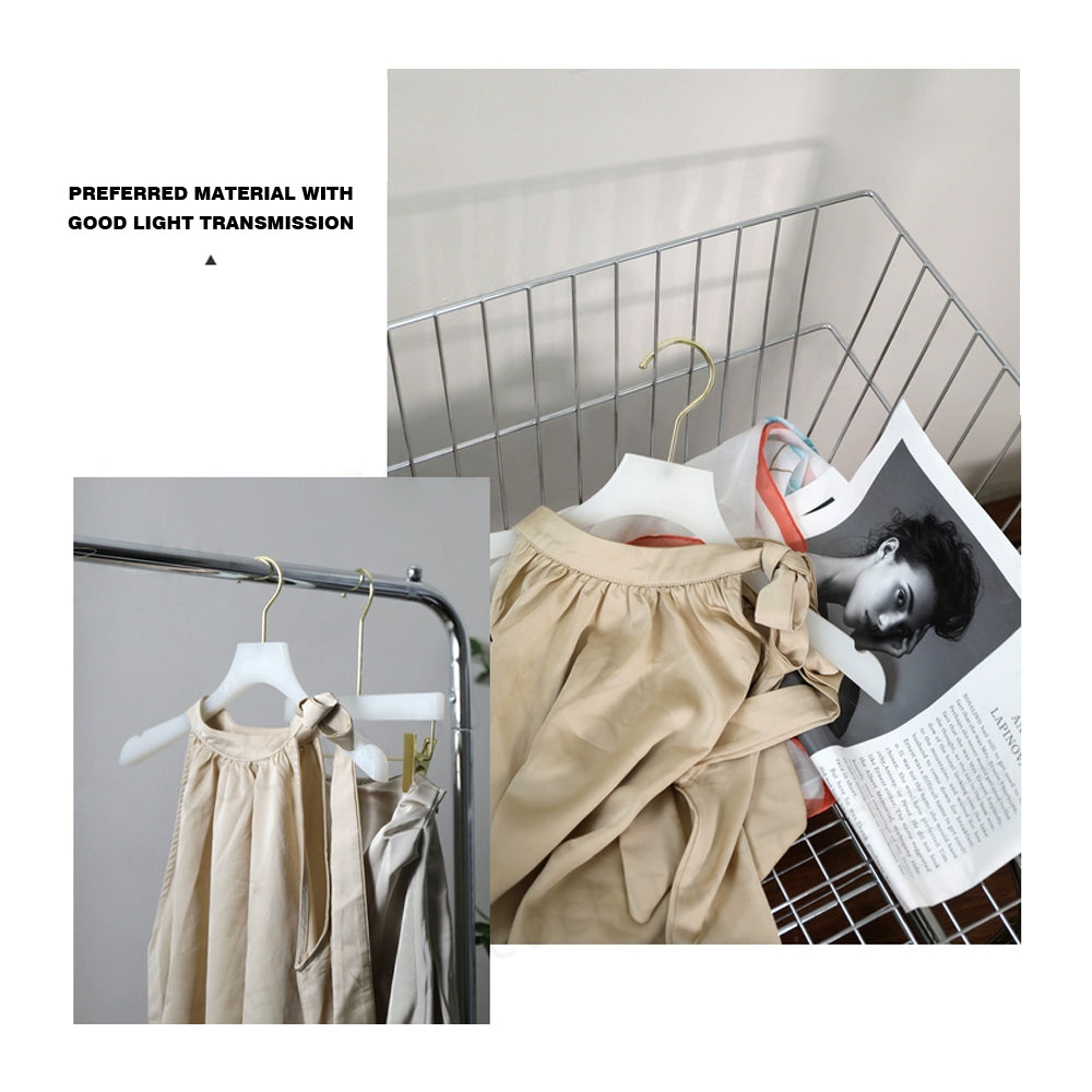 Jelimate Clothing Store White Clothing Hanger Non-Slip Clear Crystal Hanger Acrylic Hangers for Clothes Hanger Traceless Anti Slip Women Wedding Dress Hanger