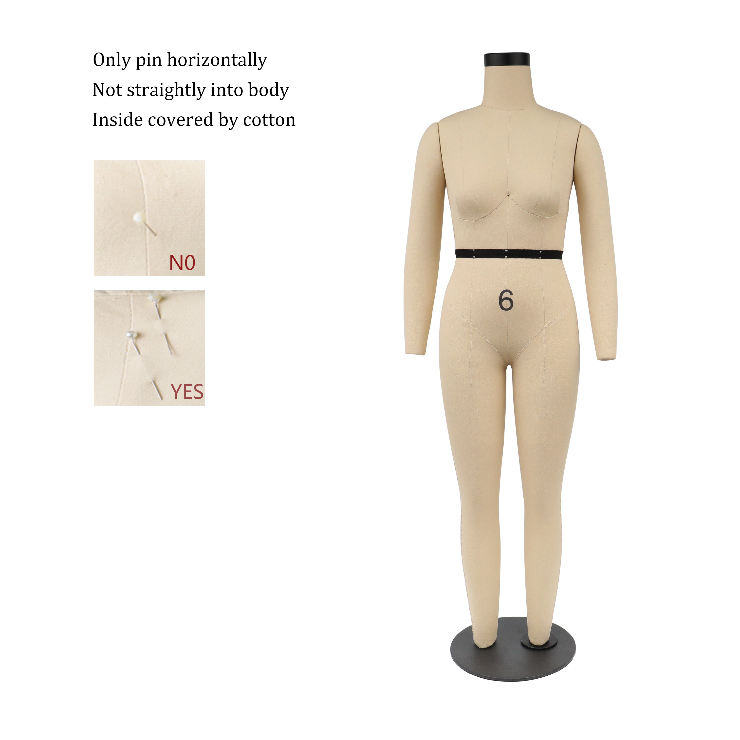 Professional Full Body Dress Form - Half Scale Female Mannequin with Legs (77cm, US Size 6)
