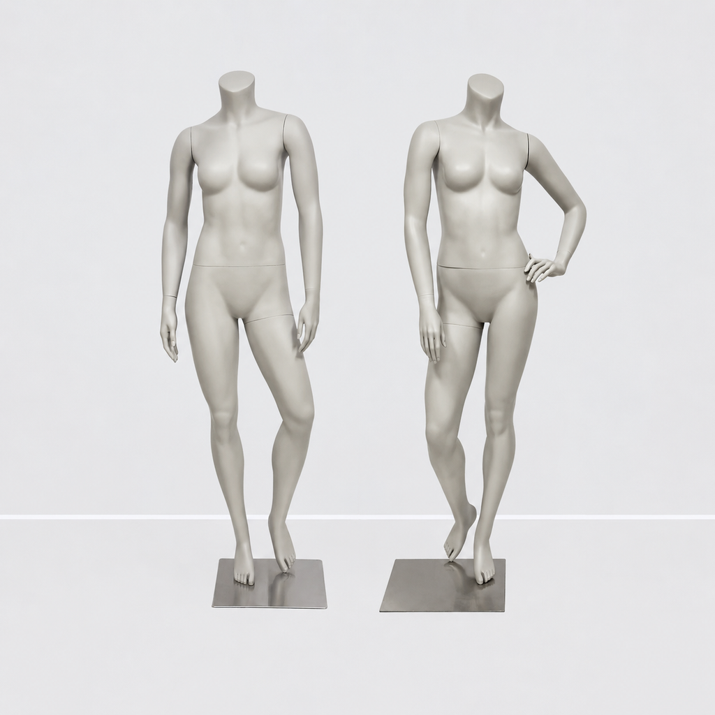 Jelimate Female Athletic Headless Mannequin - Fiberglass Display for Activewear