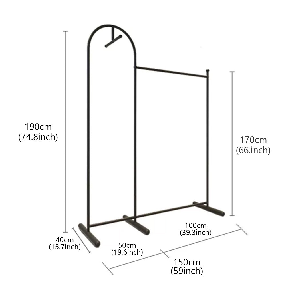 JELIMATE Arched Clothing Rack 66" Floor Standing Boutique Garment Display Stand