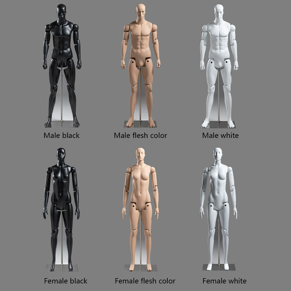 Premium Full Body Mannequin - Flexible Joints with Wooden Arms & Velvet Finish