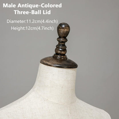 JELIMATE Wooden Mannequin Head Cap | Antique & Flat Top Cover for Display Dress Forms