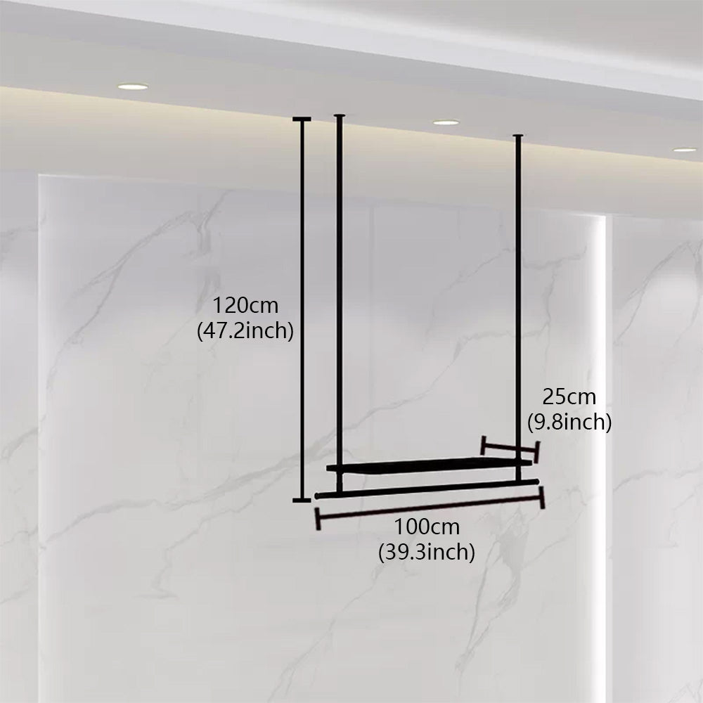 JELIMATE Ceiling Mounted Clothing Rack | Black Iron Hanging Garment Display for Boutique