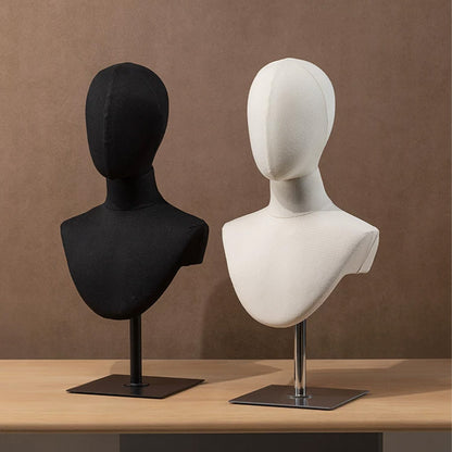 JELIMATE Fabric Mannequin Head Display Stand for Wigs Hats Scarves with Adjustable Base