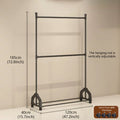 72.8" Double Rod Clothing Rack with Wheels | Heavy Duty Iron Garment Rack | JELIMATE