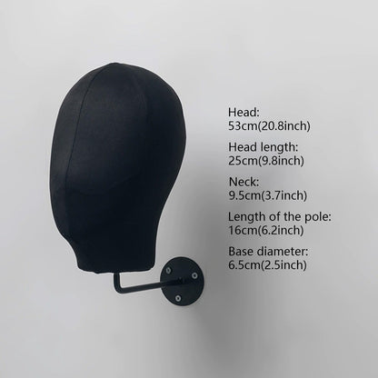 JELIMATE Wall Mount Mannequin Head Display Stand for Hats Wigs Glasses Earrings