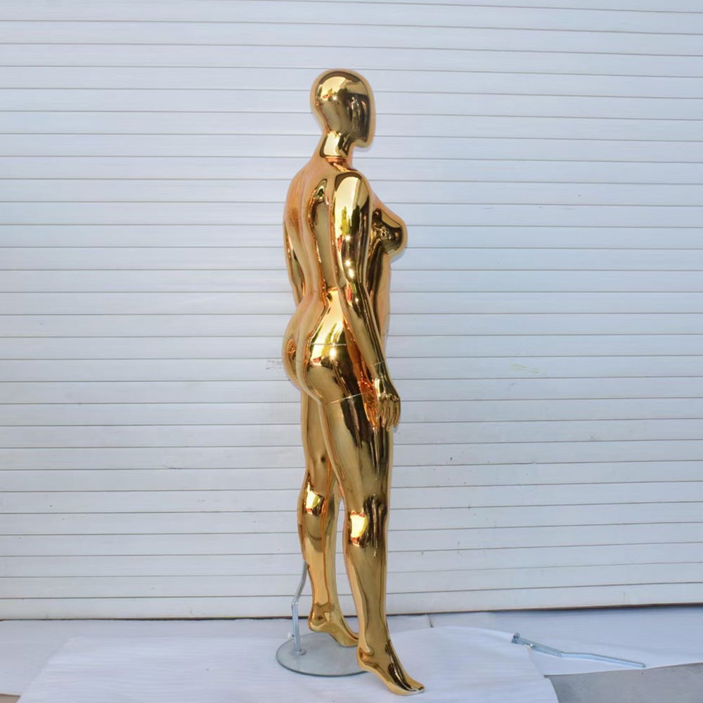 Fat Female Mannequin - Plus Size Full Body modle | Electroplated Gold Silver Curvy Mannequin for Sale