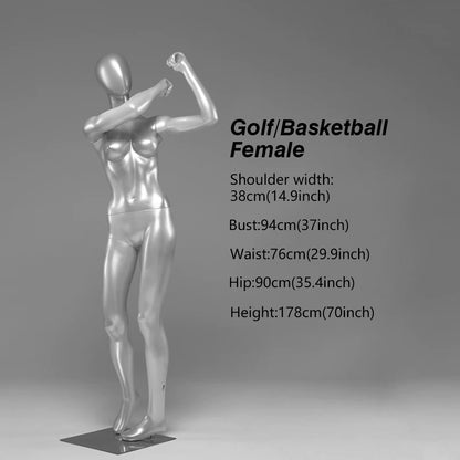 Sports Mannequin Full Body - Golf Tennis Display Prop | Fiberglass Male Female