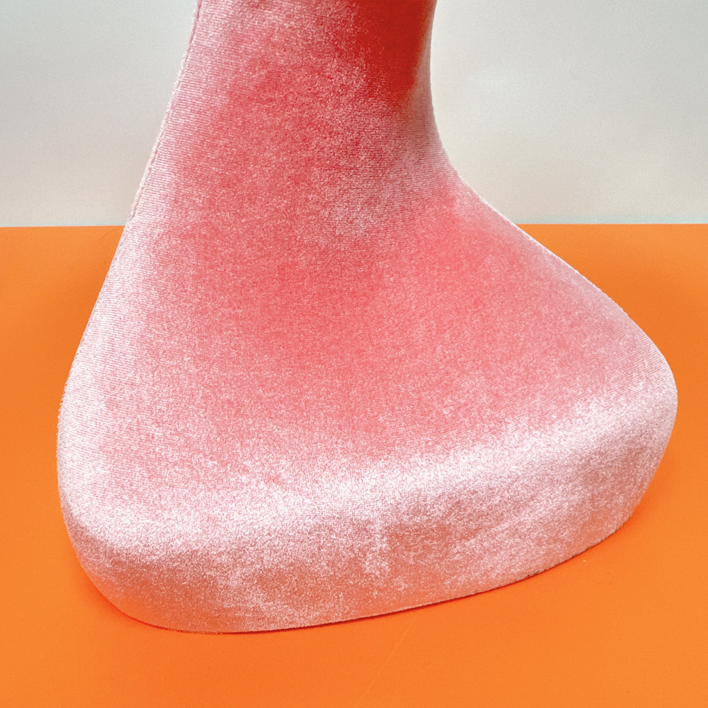 Jelimate Female Mannequin Head Dress Form Manikin,Long Neck Pink Velvet Mannequin Head for Wigs Jewelry Display Stand,Hat Display Head Mannequin Headphone Stand Sunglasses Display Holder