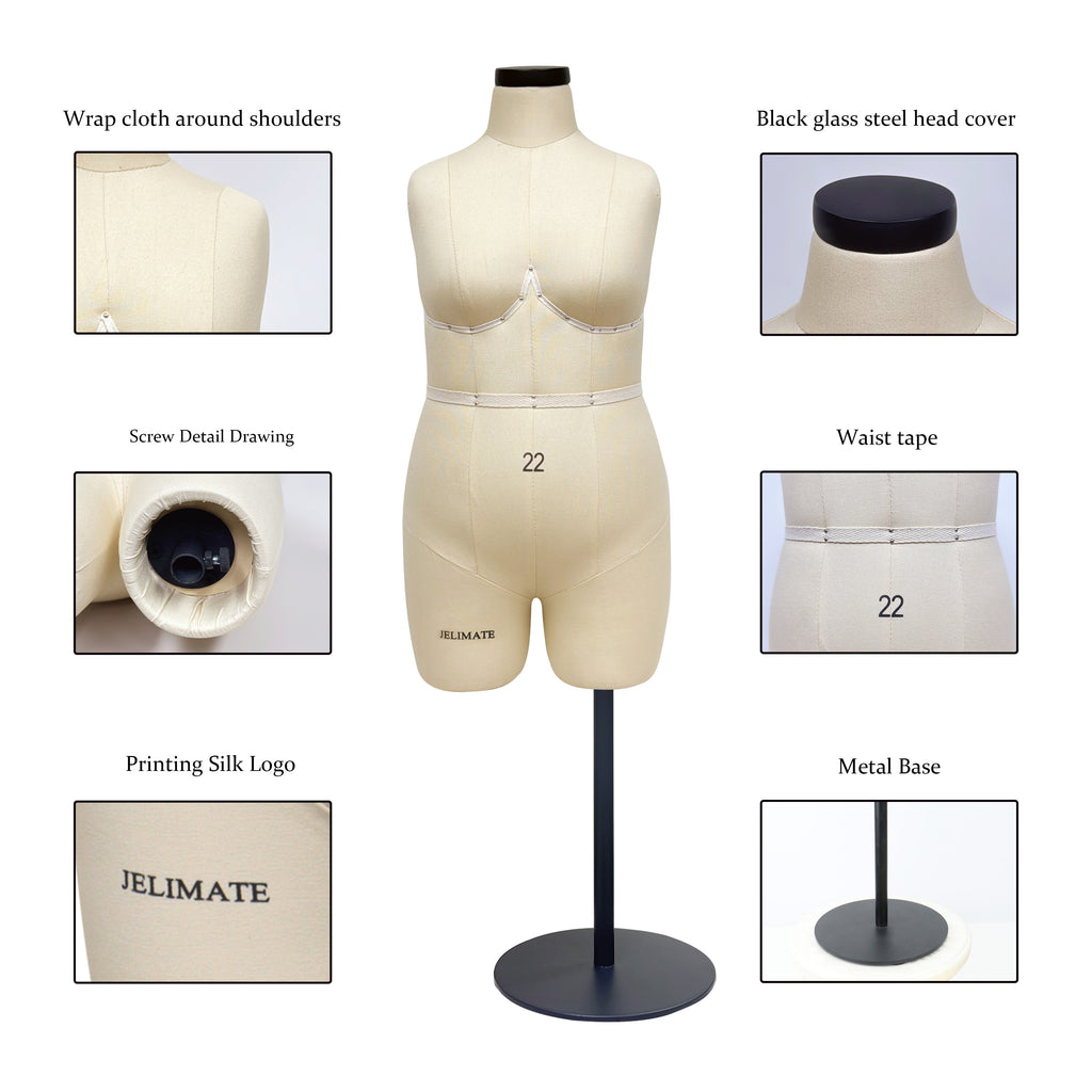 JELIMATE Studio | Plus Size Half Scale Dress Form (Size 22)