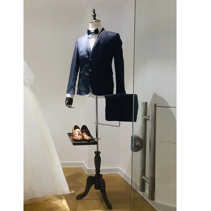 JELIMATE Male Mannequin Torso with Articulated Wooden Arms & Full Suit Display Stand