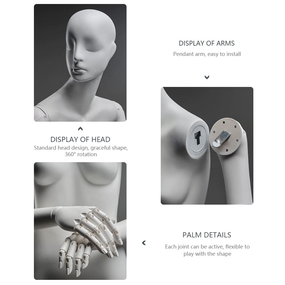 Luxury White Female Full Body abstract mannequins - Premium Fiberglass Display Model