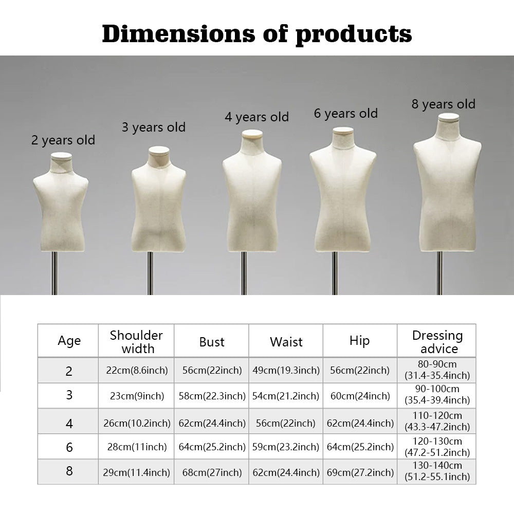 JELIMATE Kids Electroplated Mannequin | Gold Silver Dress Form for Kids Streetwear Display