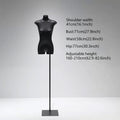 JELIMATE PU Leather Female Torso Mannequin with Poseable Arms for Boutique Window Display