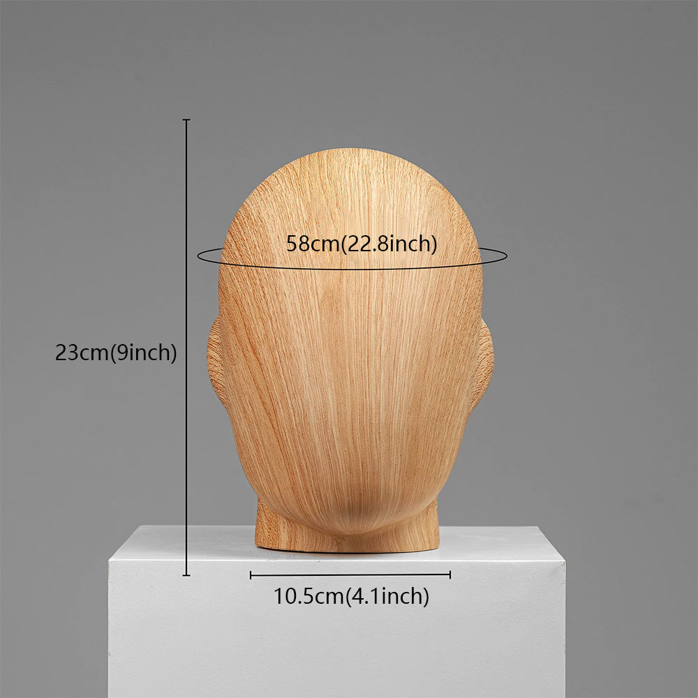 Wood Grain Mannequin Head Display Stand - Tabletop Hat Wig Holder for Retail Stores & Closet Organization